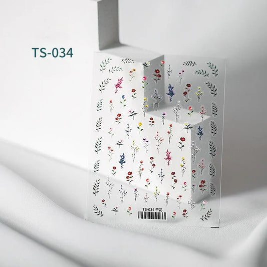 Nail Art Stickers Adhesives Lavender Dry Flowers Leaf Sticker Decals TS034