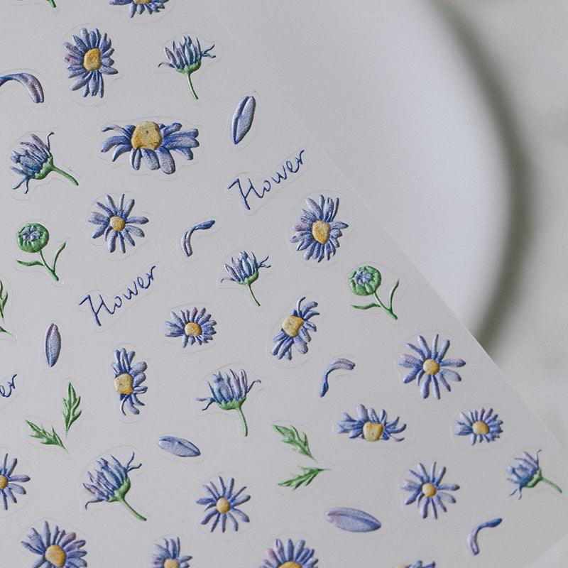 Tensor Nail Art Stickers Purple Daisy Sticker Decals - Nail MAD