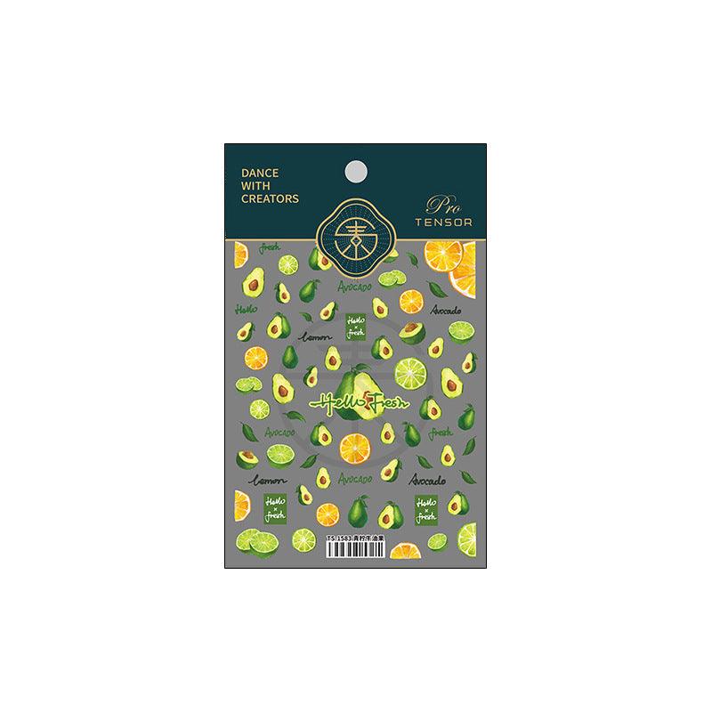 Tensor Nail Art Stickers Avocado Lemon Sticker Decals - Nail MAD
