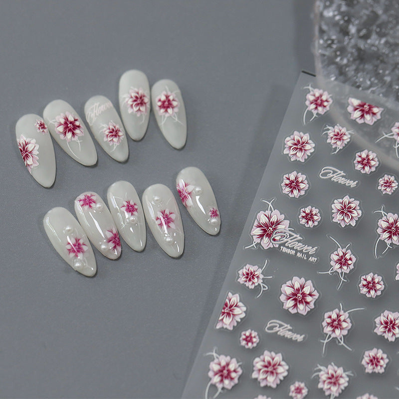 Tensor Nail Art Stickers Peony Flowers Sticker Decals - Nail MAD