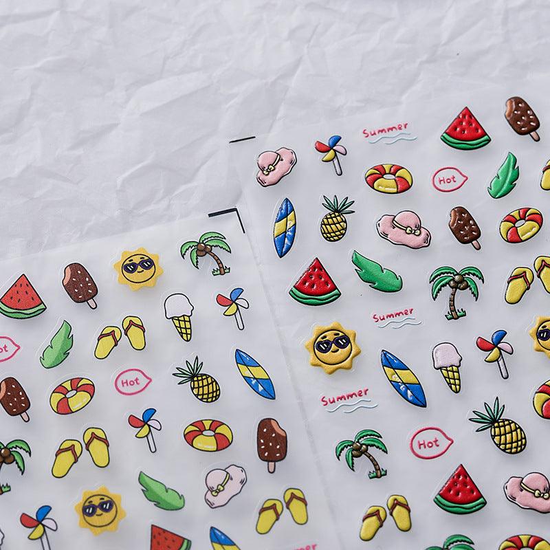 Tensor Nail Art Stickers Embossed Summer Beach Sticker Decals TS2558 - Nail MAD