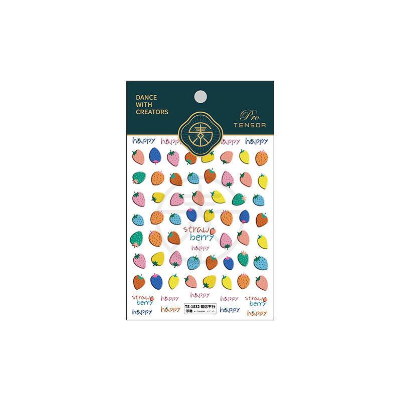 Tensor Nail Art Stickers Colorful Strawberry Sticker Decals - Nail MAD
