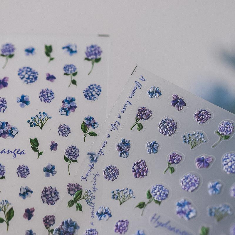 Tensor Nail Art Stickers Violet Hydrangea Sticker Decals - Nail MAD