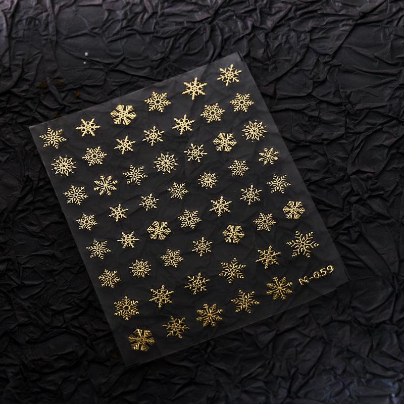 Tensor Nail Art Stickers Gold Snowflake Sticker Decals M059 - Nail MAD