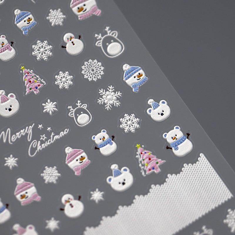 Nail Art Stickers Adhesive Slider Christmas Snowflakes Sticker Decals - Nail MAD