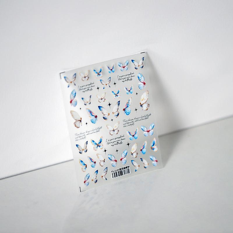 Tensor Nail Art Stickers Butterfly Wings Embossed Sticker Decals - Nail MAD