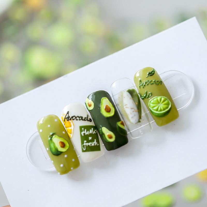 Tensor Nail Art Stickers Avocado Lemon Sticker Decals - Nail MAD