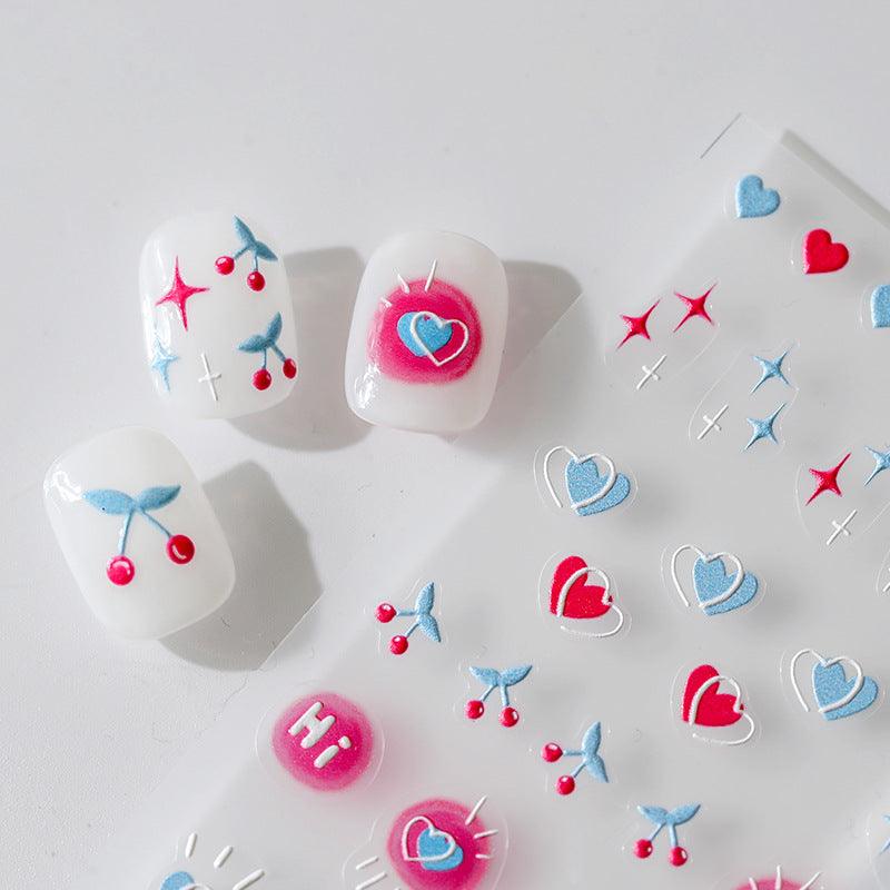 Tensor Nail Art Stickers Embossed Cherry Sticker Decals TS2177 - Nail MAD