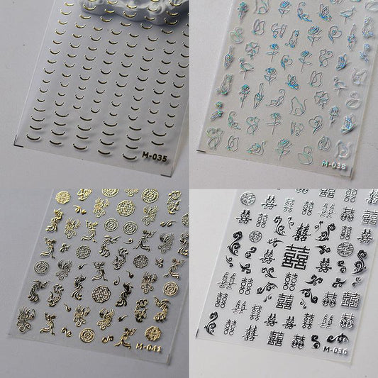 Tensor Nail Art Stickers Metal Colors Lines Sticker Decals - Nail MAD