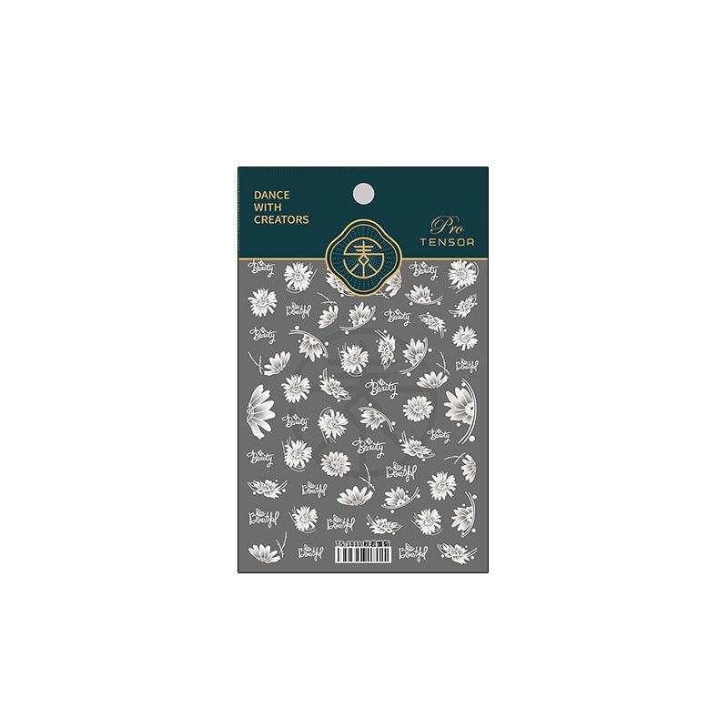 Tensor Nail Art Stickers White Daisy Sticker Decals - Nail MAD