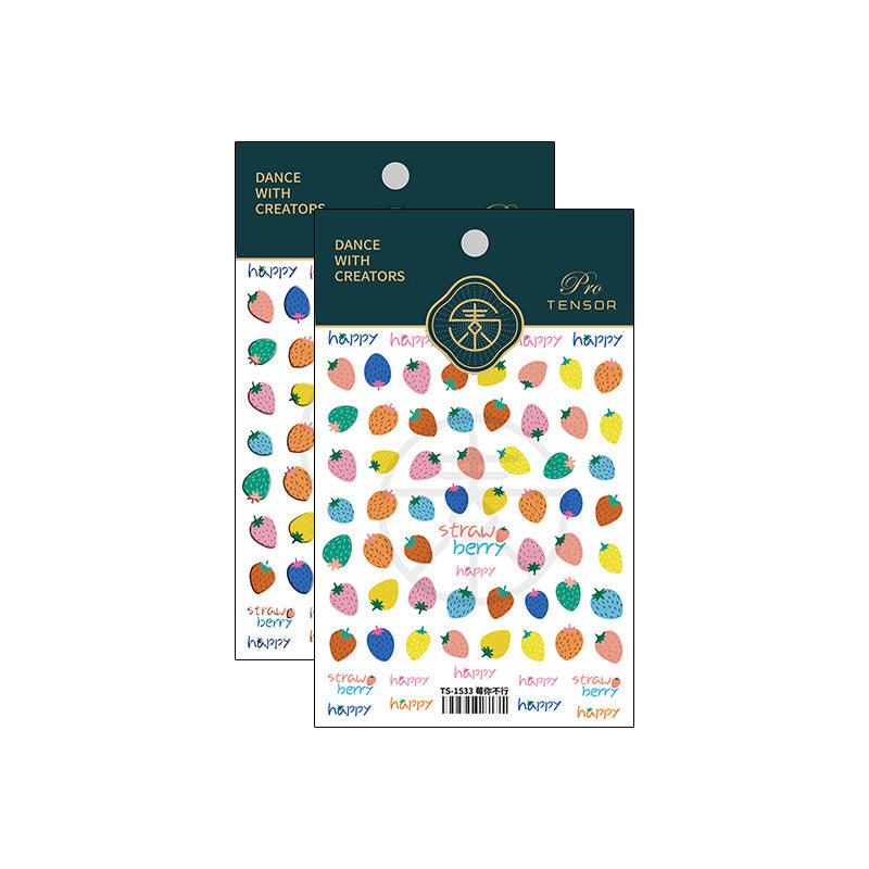 Tensor Nail Art Stickers Colorful Strawberry Sticker Decals - Nail MAD