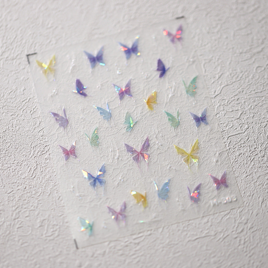 NailMAD Nail Art Stickers Adhesive Slider Fantasy Butterfly Embossed Sticker Decals - Nail MAD