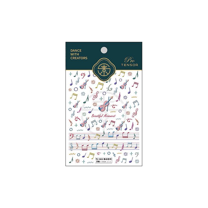 Tensor Nail Art Stickers Embossed Musical Notes Sticker Decals TS1651 - Nail MAD