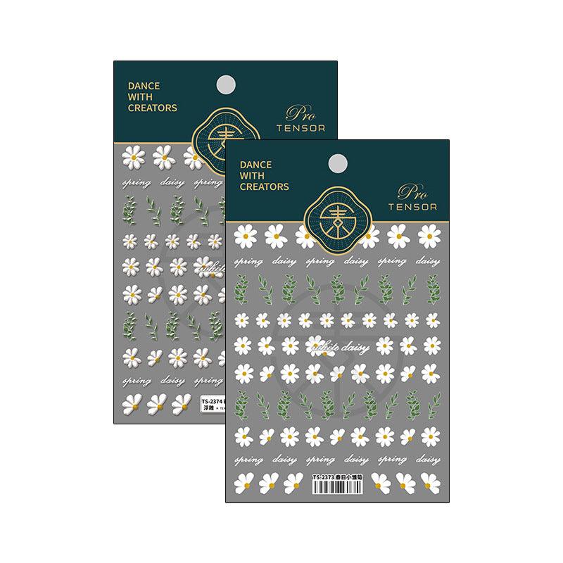 Tensor Nail Art Stickers Embossed Daisy Flower Sticker Decals TS2373 - Nail MAD