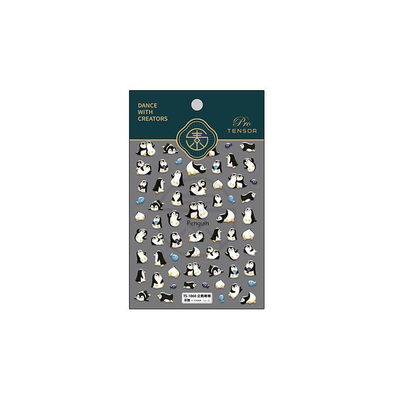 Tensor Nail Art Stickers Cute Penguin Sticker Decals - Nail MAD