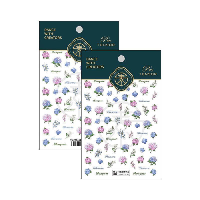 Hydrangeas Flower Nail Art Stickers Adhesive Slider Lily Of The Valley Flower Sticker Decals - Nail MAD