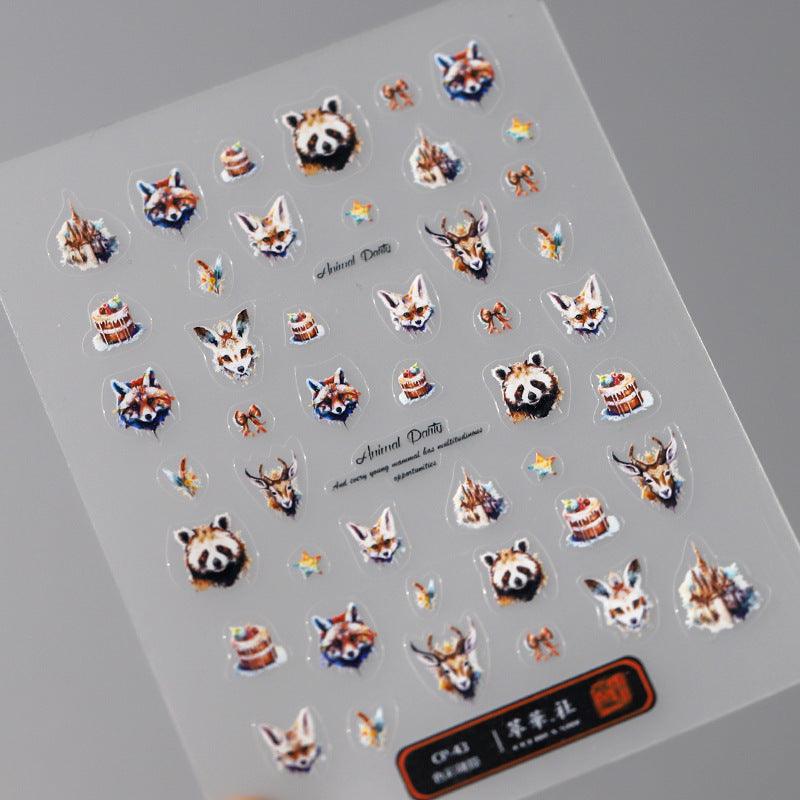 NailMAD Nail Art Stickers Adhesive Slider Embossed Wolf Sticker Decals CP043 - Nail MAD