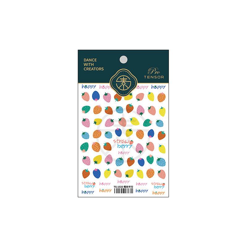 Tensor Nail Art Stickers Colorful Strawberry Sticker Decals - Nail MAD