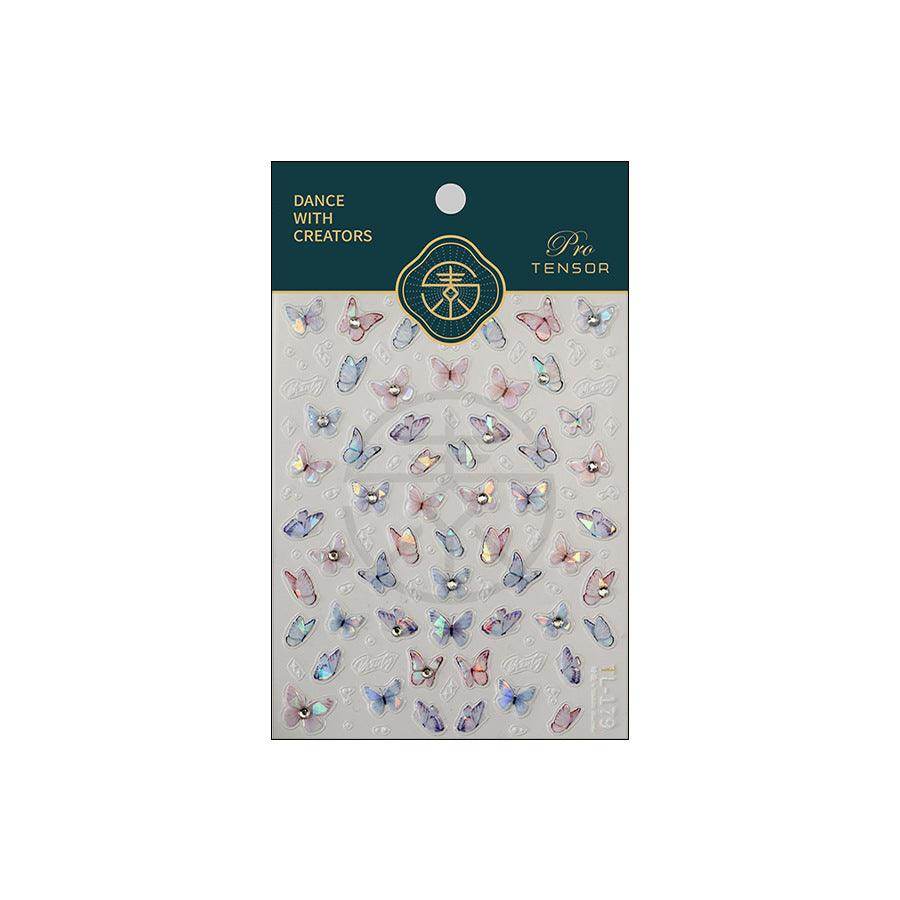 Aurora Shell Light Nail Art Stickers Adhesive Watercolor Butterfly Sticker Decals TL179 - Nail MAD