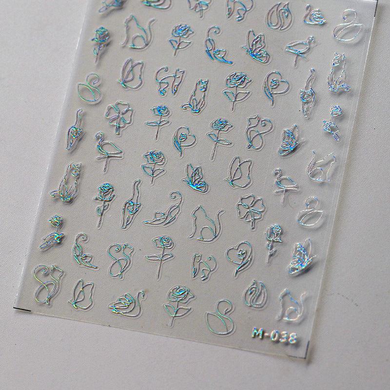 Tensor Nail Art Stickers Metal Colors Lines Sticker Decals - Nail MAD