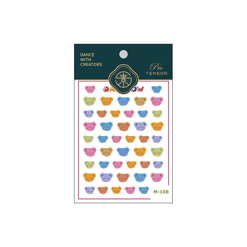 Tensor Nail Art Stickers Embossed Jelly Bear Sticker Decals M108 - Nail MAD