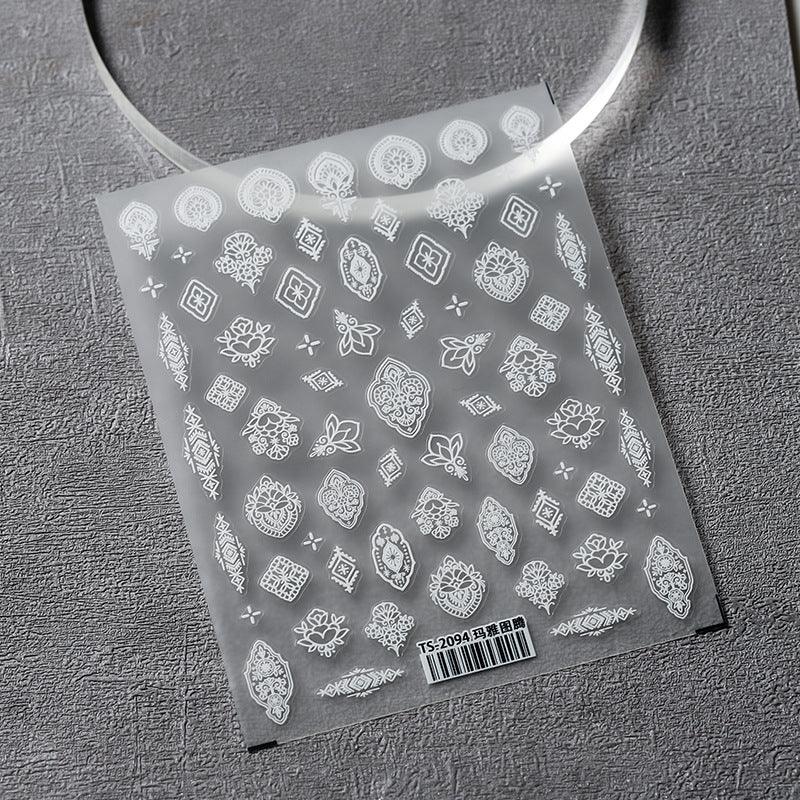 Tensor Nail Art Stickers White Totem Sticker Decals - Nail MAD