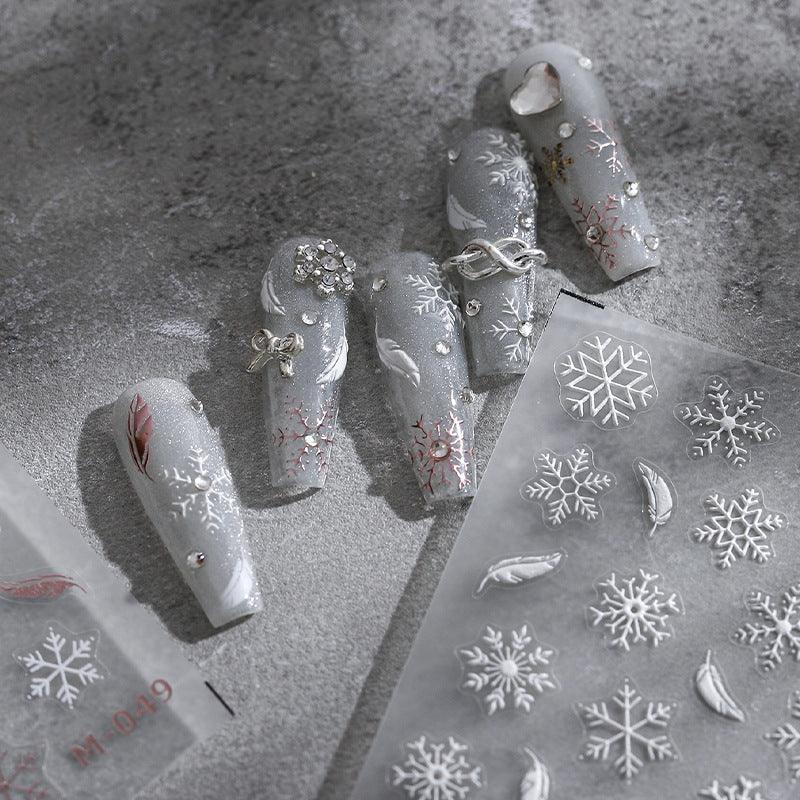 Tensor Nail Art Stickers Embossed Snowflake Sticker Decals TS1954 - Nail MAD