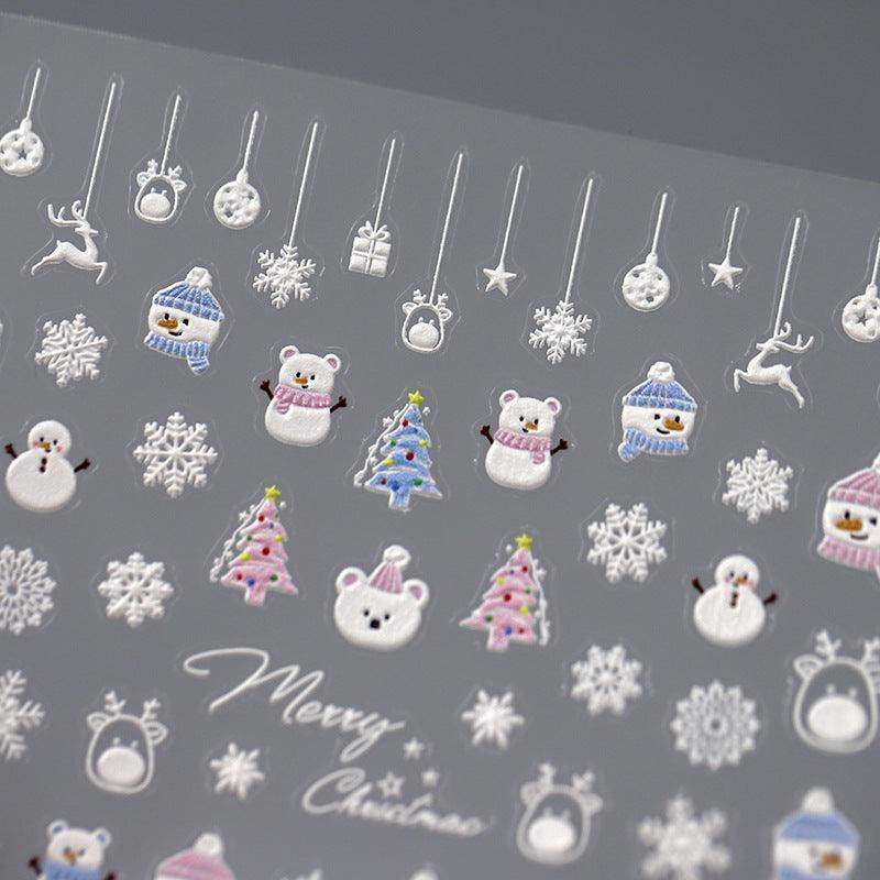 Nail Art Stickers Adhesive Slider Christmas Snowflakes Sticker Decals - Nail MAD