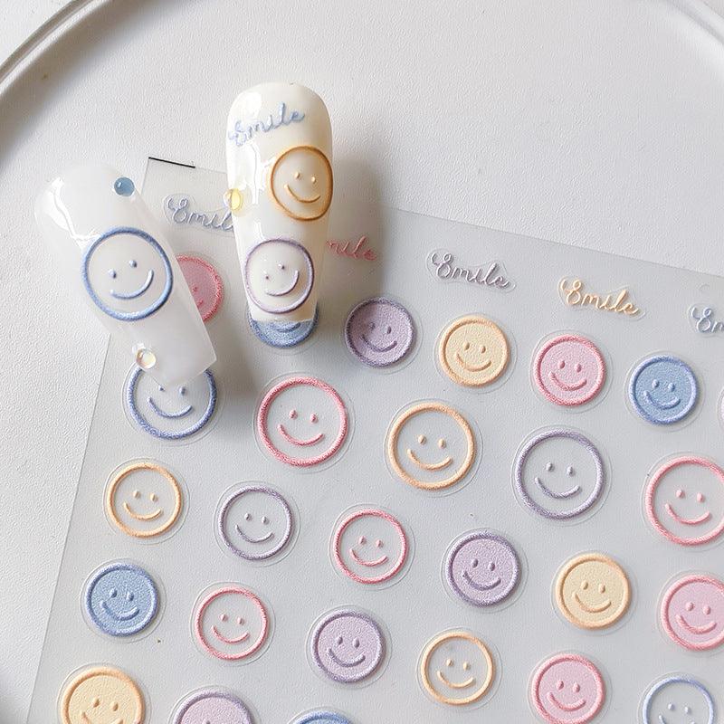 Tensor Nail Art Stickers Smile Embossed Sticker Decals - Nail MAD