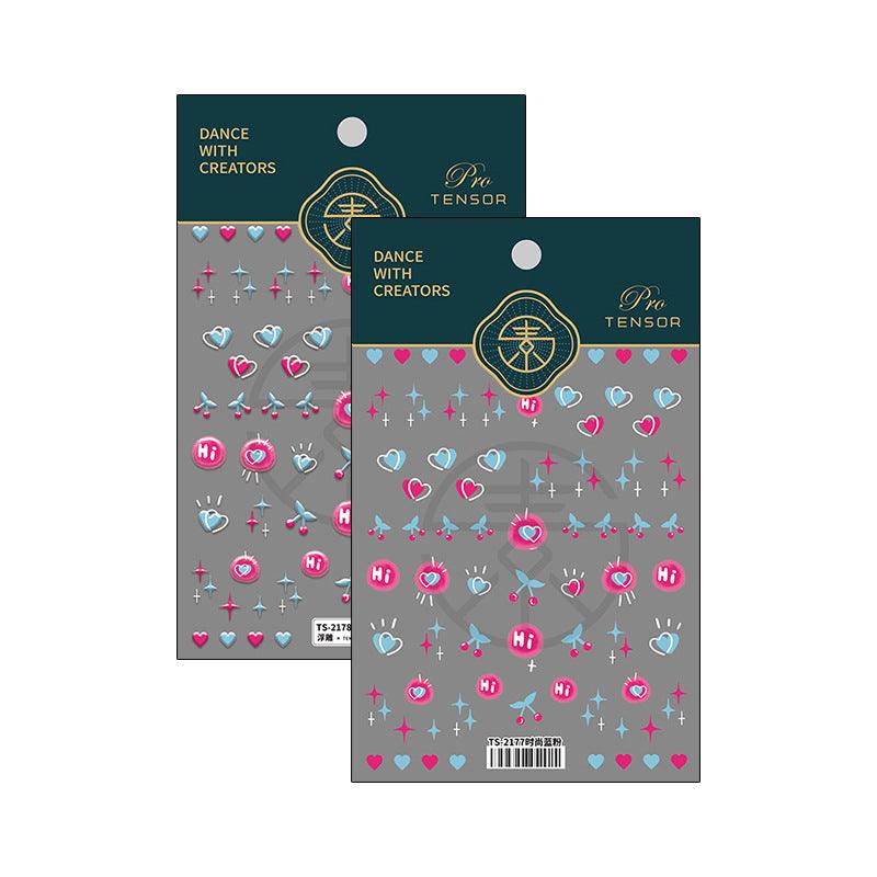Tensor Nail Art Stickers Embossed Cherry Sticker Decals TS2177 - Nail MAD