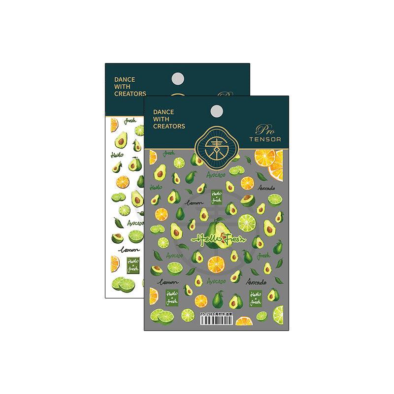 Tensor Nail Art Stickers Avocado Lemon Sticker Decals - Nail MAD