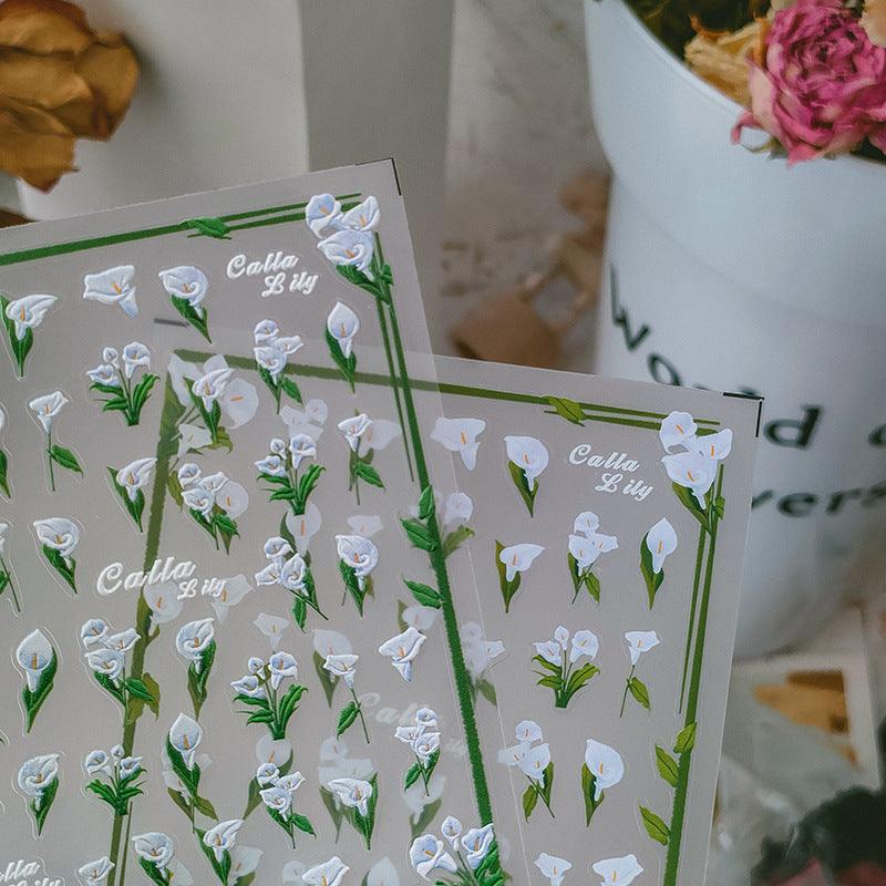 Tensor Nail Art Stickers Calla Lily Sticker Decals - Nail MAD