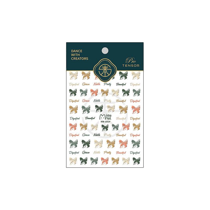 Tensor Nail Art Stickers Embossed Bowknot Sticker Decals - Nail MAD
