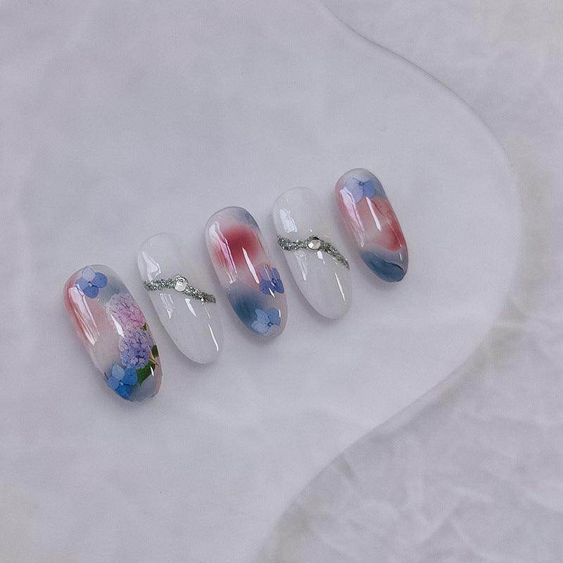 Hydrangeas Flower Nail Art Stickers Adhesive Slider Lily Of The Valley Flower Sticker Decals - Nail MAD