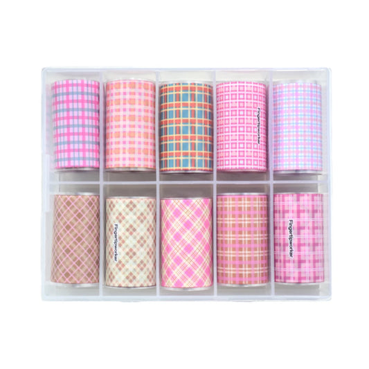 Pastel Preppy Plaid Nail Foil Collection - 388