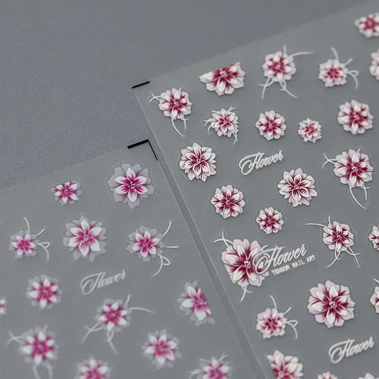Peony Flower Nail Art Stickers Floral Adhesive Sticker Decals TS2929