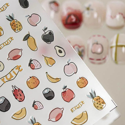 Pineapple Nail Art Stickers Adhesive Slider Cartoon Fruit Sticker Decals TS2815