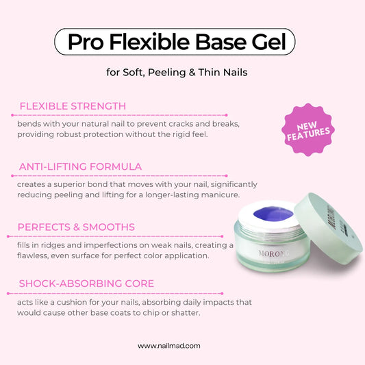 "Foundation" Flexible Strengthening Base Gel for Thin, Bendy Nails (1.05oz)