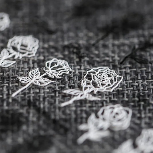 Retro Rose Nail Art Stickers Black White Rose Flower Adhesive Sticker Decals TS216