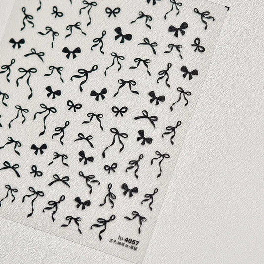 Ribbon Bows Nail Art Stickers Adhesive Embossed Sticker Decals