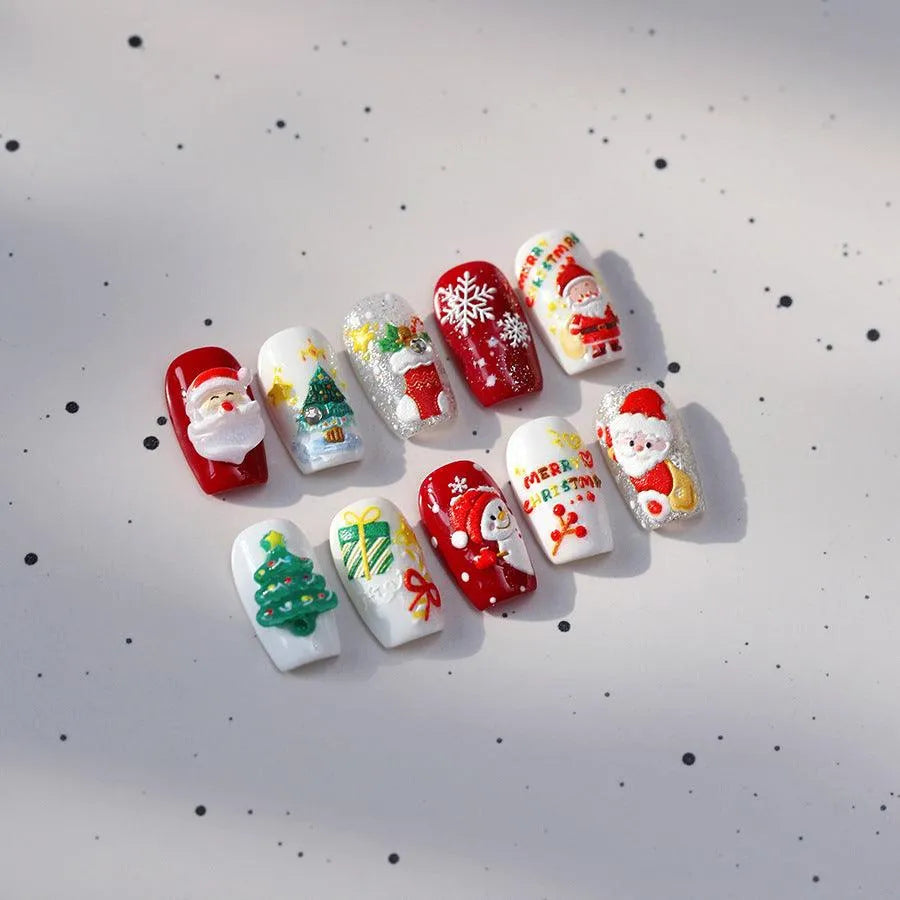 Santa Clause Nail Art Stickers Adhesive Embossed Christmas Deer Sticker Decals TL270