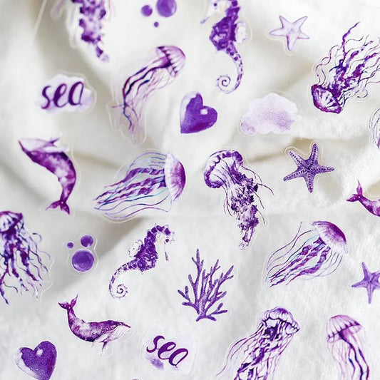 Sea Life Nail Art Stickers Jellyfish Starfish Coral Adhesives Sticker Decals