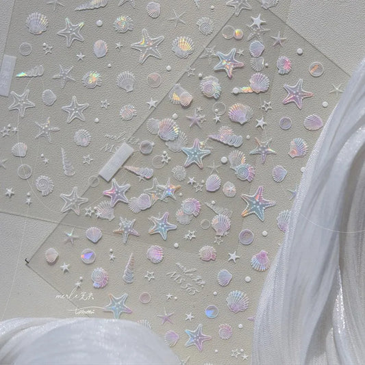 Shell Light Nail Art Stickers Adhesive Starfish Sticker Decals