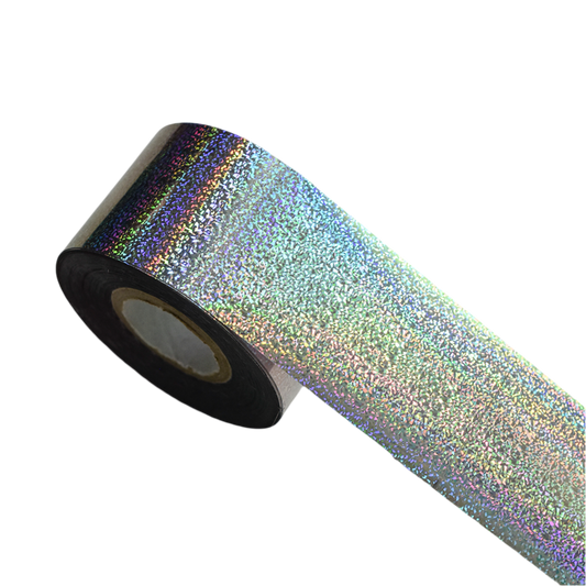 120m Holo Diamond Dust Nail Foil | Laser Silver Stardust Sparkle Nail Art Transfer 836