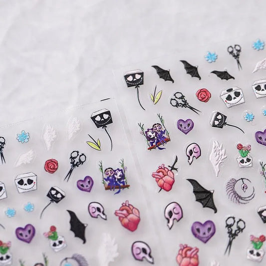 Skull Nail Art Stickers Slider Devil Adhesive Sticker Decals TS2823