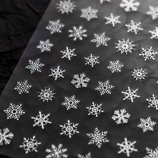 Snowflake Nail Art Stickers Adhesive Slider Metal Colors Snowflake Sticker Decals M059