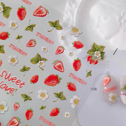 Strawberry Nail Art Stickers Adhesive Sticker Decals TS1835