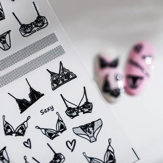Summer Bikini Design Nail Art Stickers 3D Adhesive Slider For Summer Beach Sticker Decals MN140