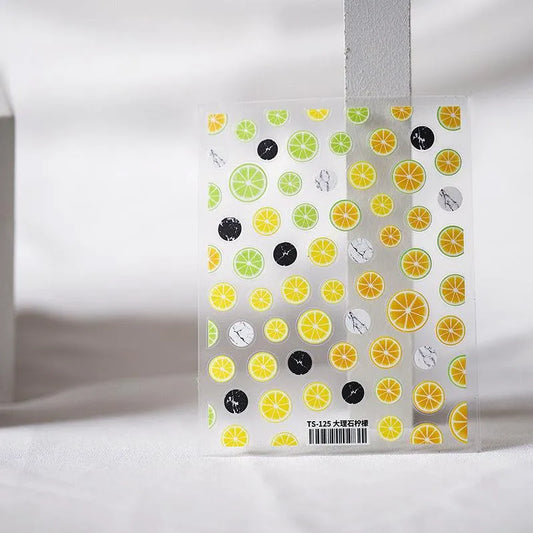 Summer Fruit Nail Art Stickers Adhesive Lemon Orange Slice Sticker Decals TS125