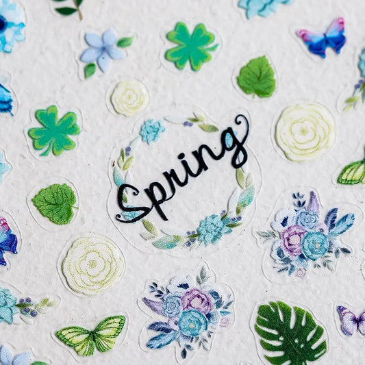 Summer Nail Art Stickers Adhesive Tropical Leaf Sticker Decals TS376